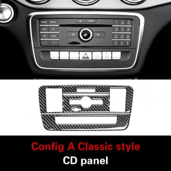 Carbon Fiber For Mercedes Benz W176 GLA X156 CLA C117 A B Class CD Panel Trim Cover Sticker Car Interior