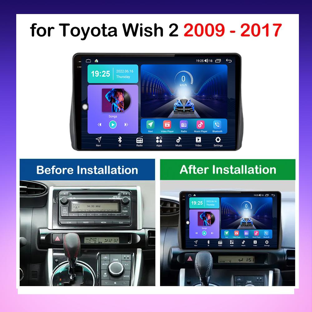 2 DIN Android Carplay Autoradio Für Toyota Wish 2009-2017 Multimedia-Player Head Unit Stereo GPS Navigation BT WIFI 2+32GB