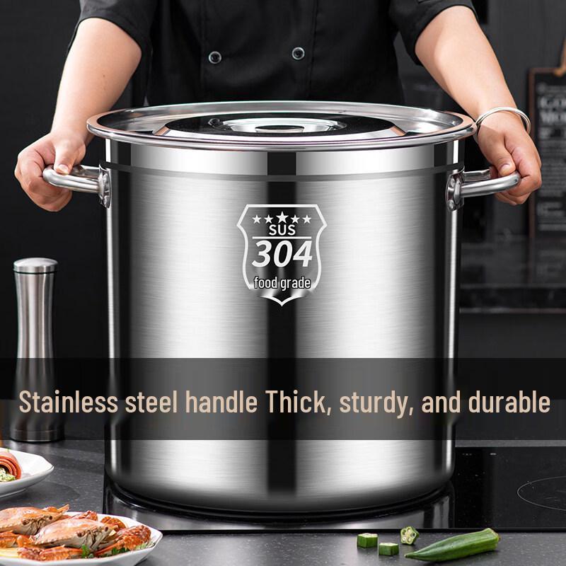 JPHZNB Heavy-Duty Stainless Steel Round Pot with Lid