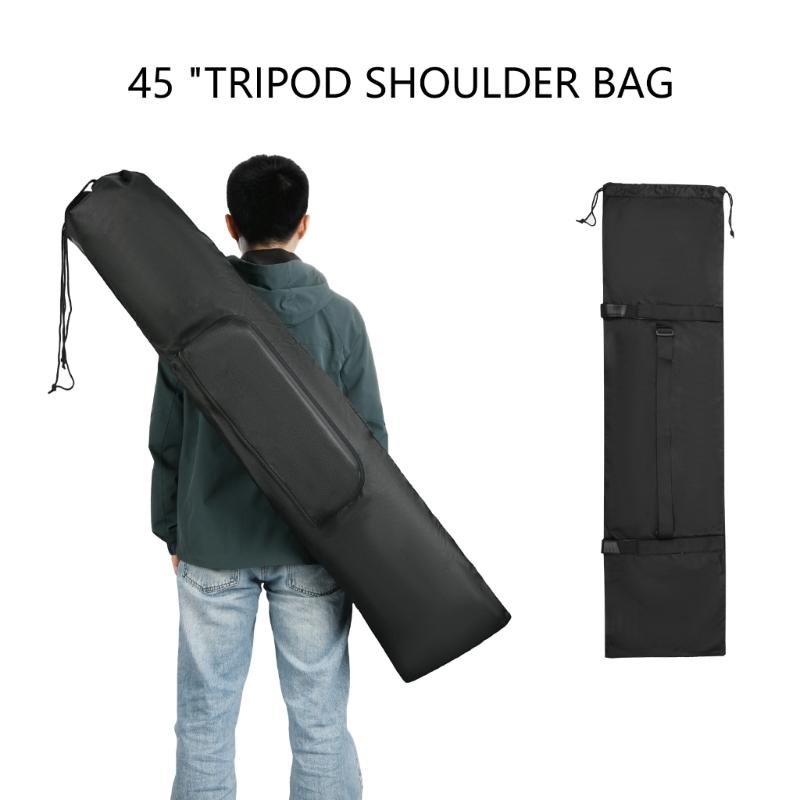 45 Inch Tripod Shoulder Bag Featuring Reinforced Handle Multipurpose Front Compartment Adjustable Drawstring Design