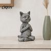 Regalo Único para Mascotas para Amantes del Jardín, Adorno de Figura de Animal para Meditación, Estatua Zen de Resina, Estatua Sentada Meditando para Alivio del Estrés, Gato/Perro/Rana