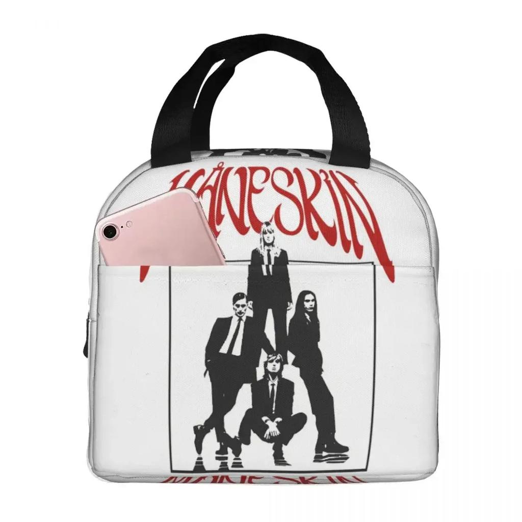 Maneskin Band Rock Musical Insulated Lunch Bag for Women Kids Leakproof Food Boxes Thermal Lunch Box Tote