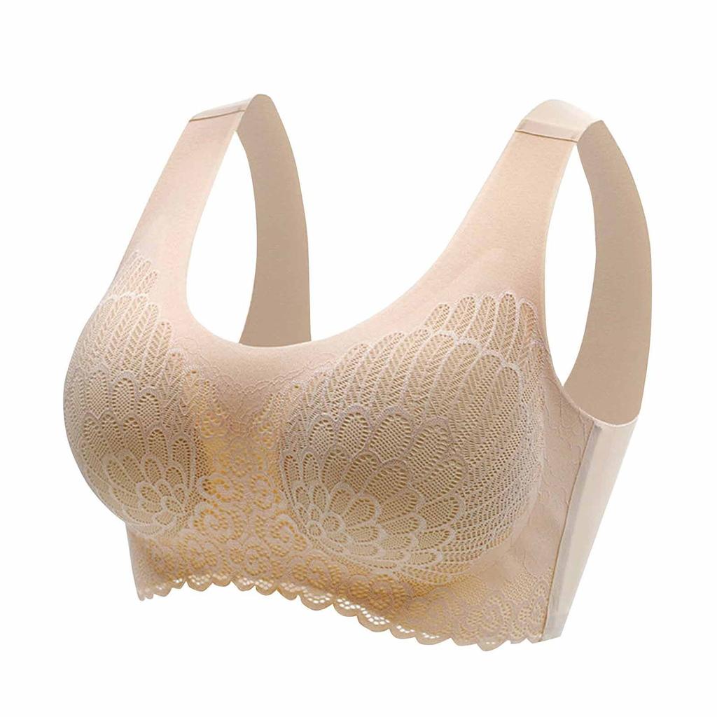 Women's Comfort Bra Without Underwire Sports Bra Padded Lace Bra Soft Seamless Stretch Bustier Classic Top