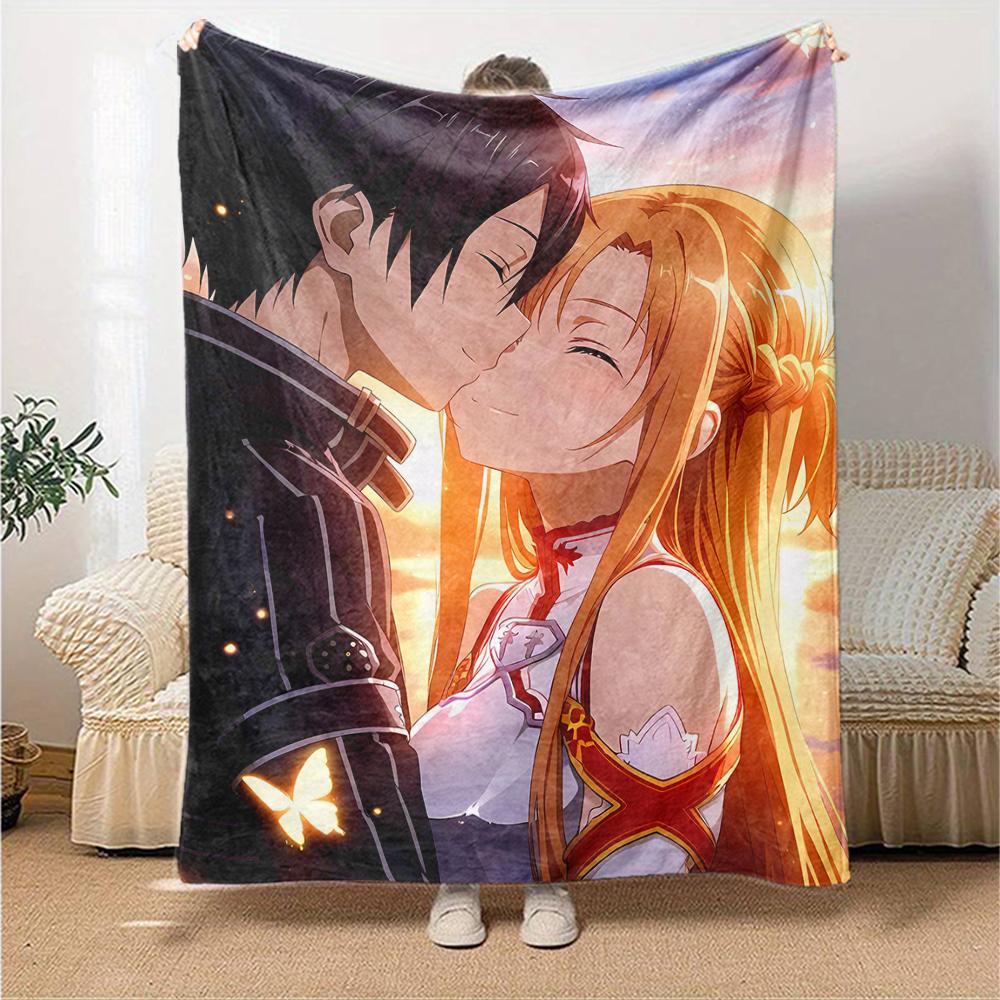 1pc Sword Art Online2 Blanket, Gift, for Men and Women, Soft Blanket, Good for Sofa Bed Couch Travel, Lightweight Flannel Blanket