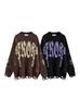 Autumn/Winter Unisex Distressed Knit Sweater: European & American Street Style Trend