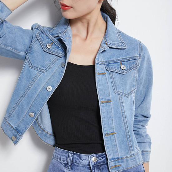 Winter Damen Jacke Langarm Umlegekragen Brusttaschen Knopfverschluss Mantel