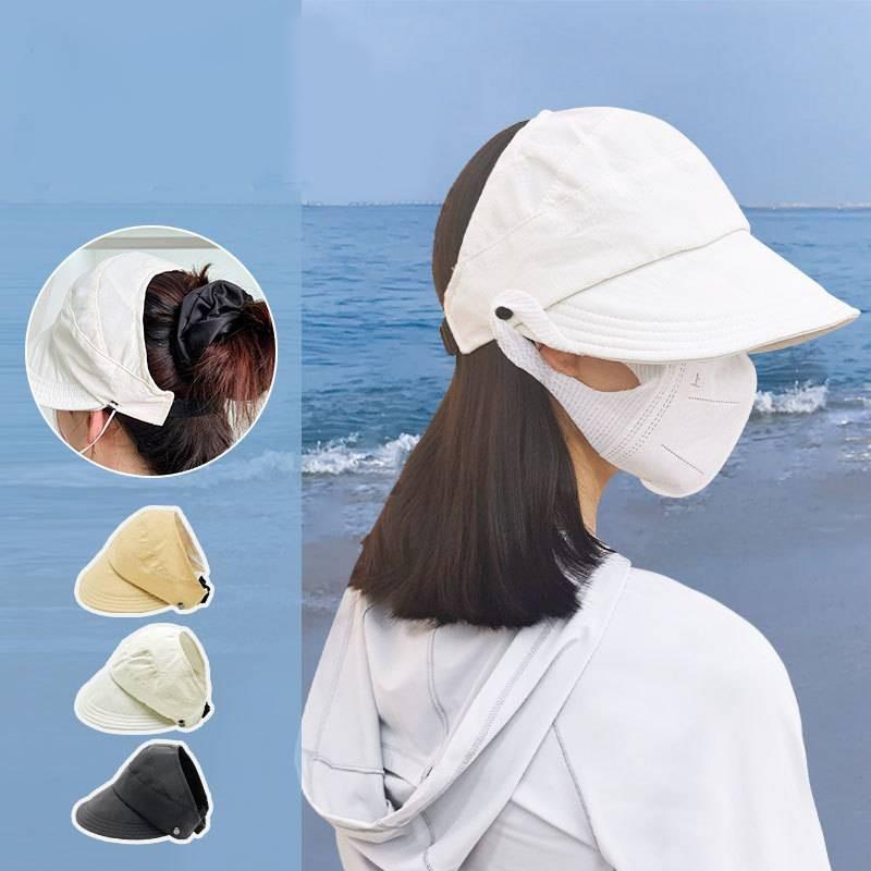 Sun Solid Color Protection Hat Uv Protection Fisherman Hats Wide Outdoor Brim