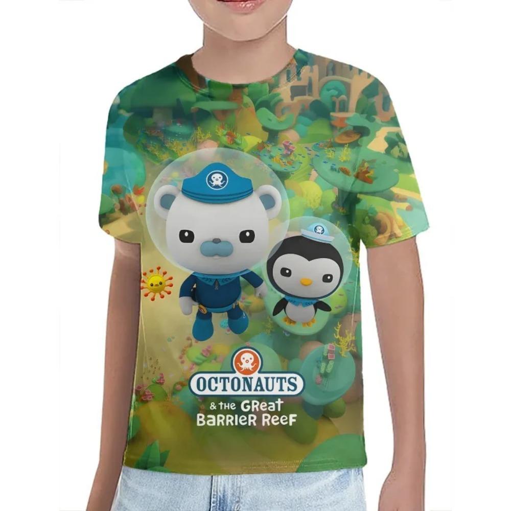 The Octonauts Kids 3D Cartoon Print High Quality T Shirts for Boys Childrens Clothing Summer Short Sleeve Crewneck Tees Anime T-shirt  Cute T-shirt