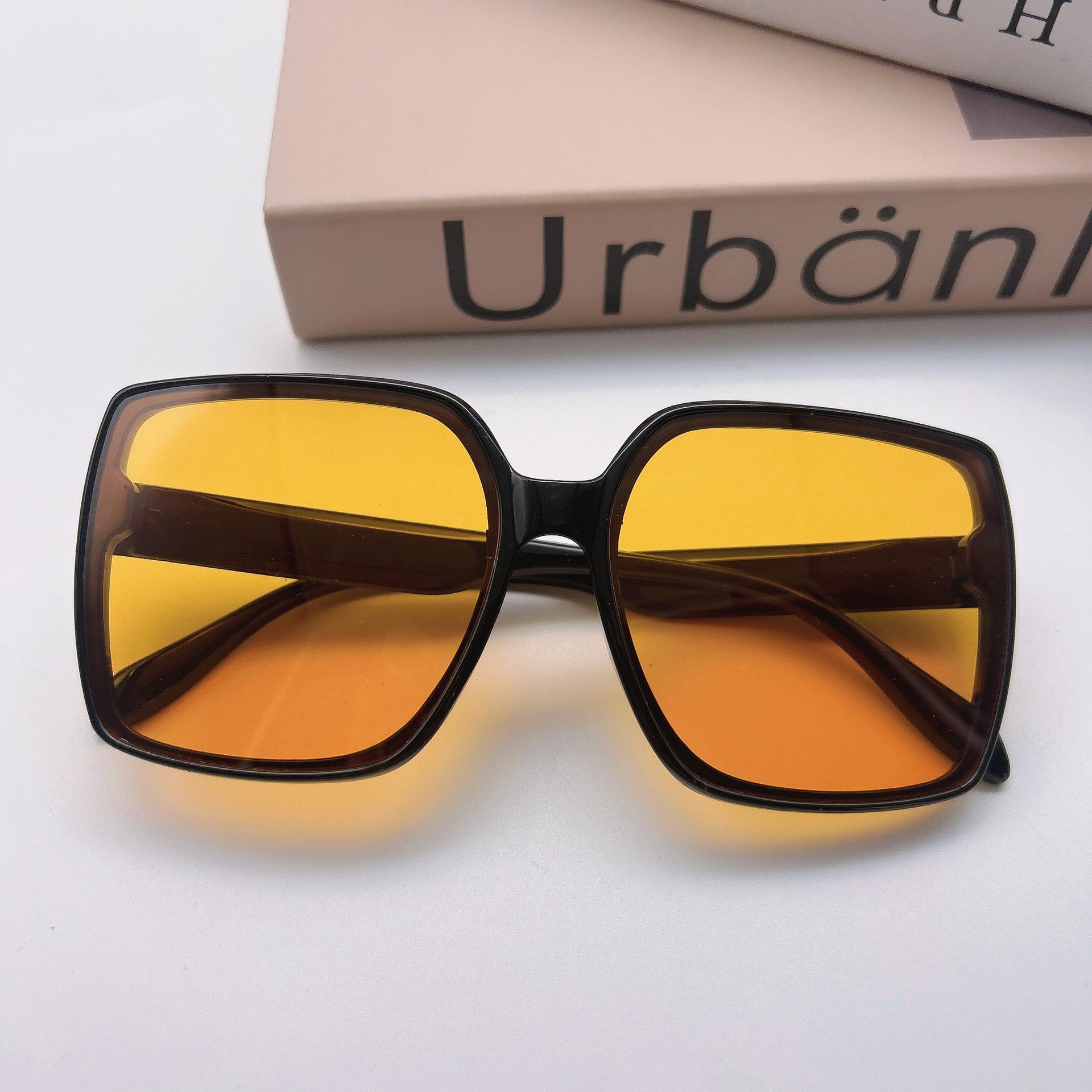 

New Arrival Vintage Big Square Sunglasses Women Men Sun Glasses Female Eyewear Sunglasses for Male Female Eyeglasses black помаранчевий