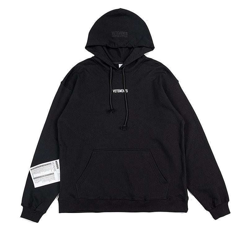 

Свитер с большим водяным знаком VET: Высокомодная свободная толстовка унисекс с принтом VTM на осень Extra Large