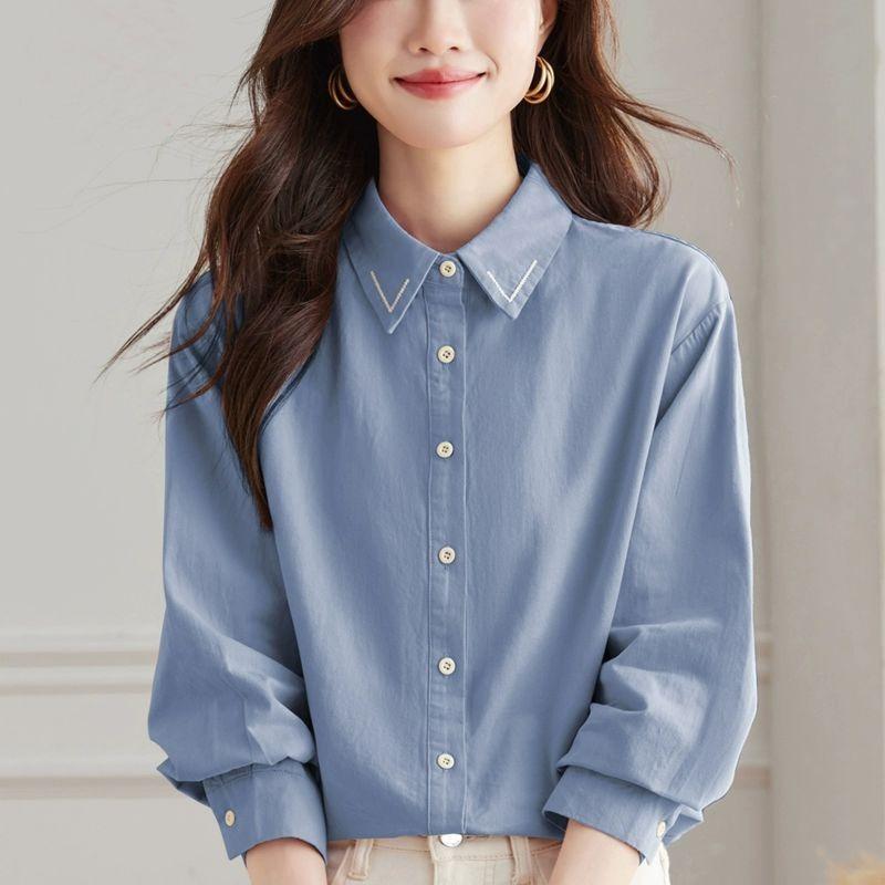 Women S Long Sleeve Cotton Shirt Casual Autumn Commute