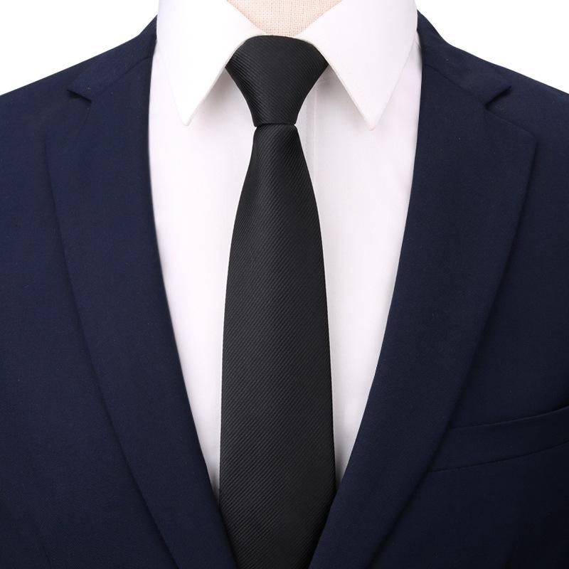 Застежка-молния Галстук Черный Мелкозернистый Мужской Классический Деловой Жених Свадебный 8См Легко Тянуть Ленивый Галстук Женщины