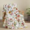 Vintage Flower Blanket Birthday Christmas for Women Girl Gift Spring Floral Blanket Soft Cozy Plush Flannel Fleece Throw Blanket