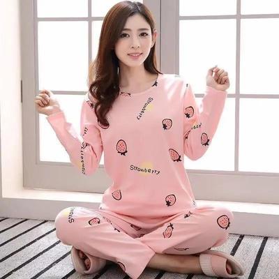 Women's Cotton Pajamas Long Sleeve Long Pants Two Piece Set Loose and Comfortable