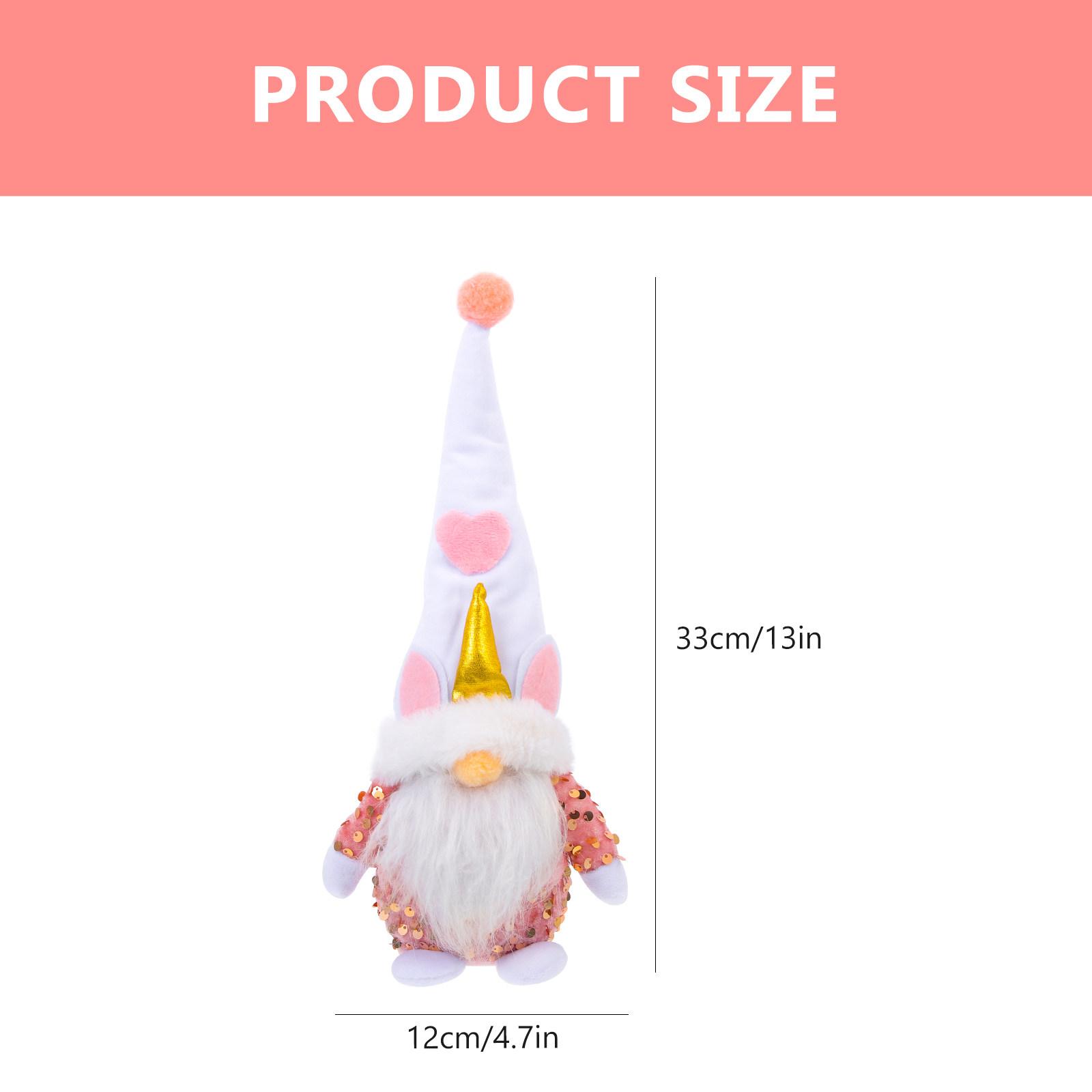

Stylish White Hat Unicorn Gnome Art Piece Valentine s Day Home Decor Desktop Decoration Festive Accessory Wear-Resistant Dwarf білий