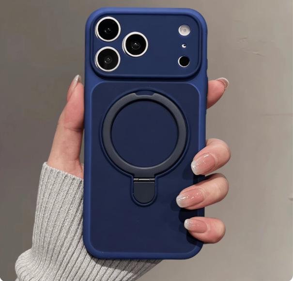 

Ice-Clear Jelly Magnetic Case with Rotating Stand for Apple 17 Pro/16 Pro/15, Solid Color Design. 15 Pro