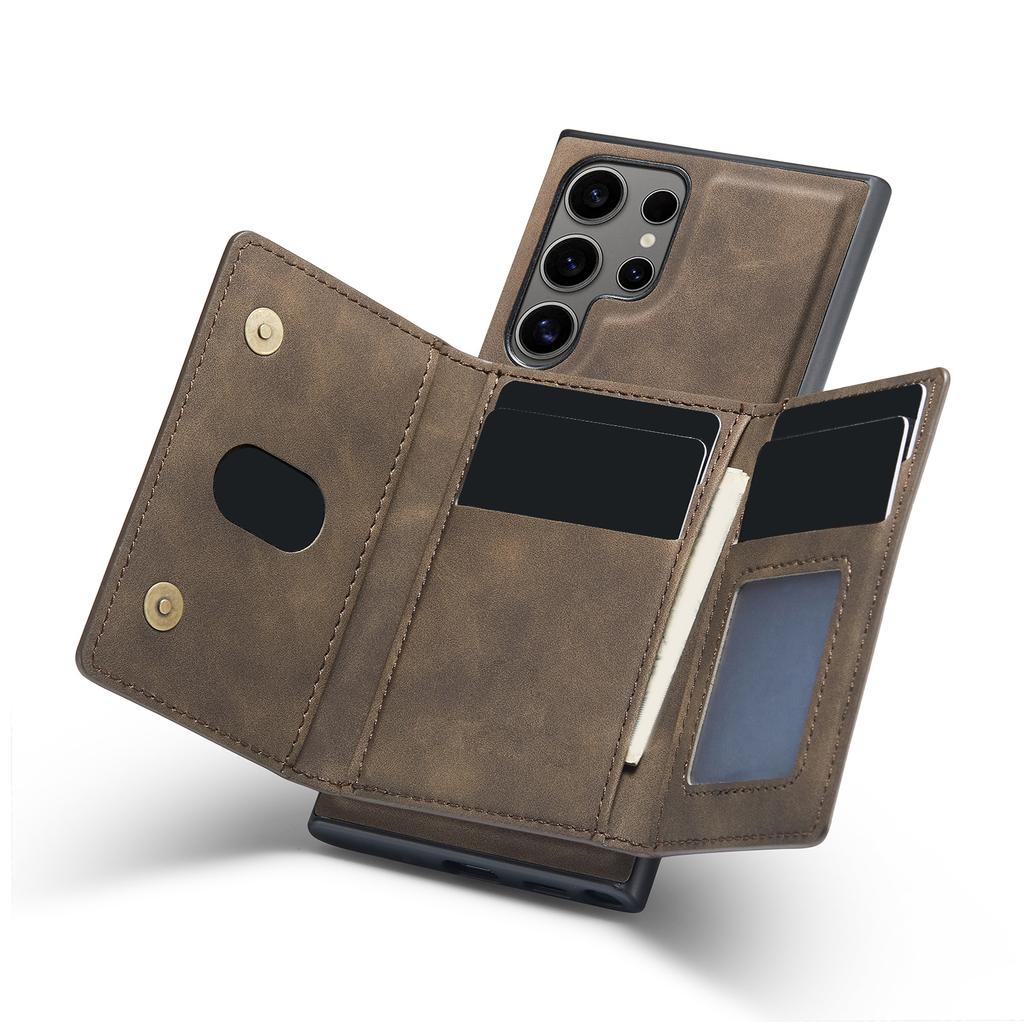 Phone Case Magnet Detachable Wallet Card Holder Stand Function Fit for Samsung Galaxy S24