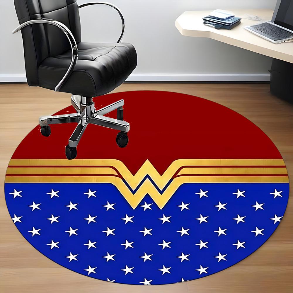 1pc Wonder Woman Office Round Area Rug, Under Office Chairs Bedroom Living Room Home Decor, Room Deco, Available in Various Sizes