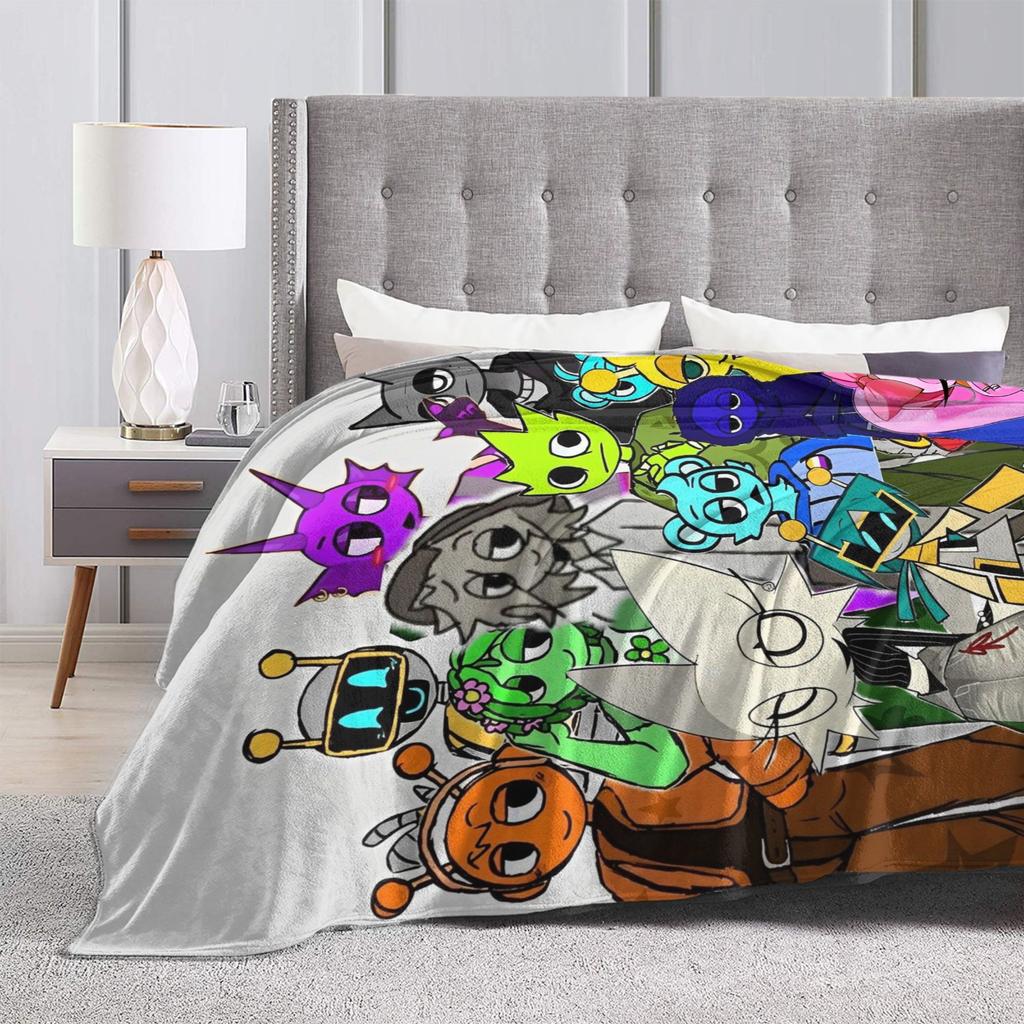 Coperta Gioco Cartone Animato Sprunki Incredibox Coperta Plaid in Flanella Decorazione Estiva per Condizionatore Morbida Calda Copriletto