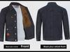 Verdickter, winddichter Wintermantel aus Denim und Samt für Herren, warm und verschleißfest, große Größen erhältlich