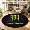 Round Rug Custom NameMonster Energy Pattern Non Slip Carpet Home Floor Decor