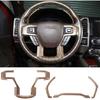 Wood Grain Dashboard Panel Steering Wheel Cover Trim Kit for Ford F150 2015-