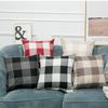 Simple Plaid Sofa Pillowcase Printed Linen Solid Color Striped Pillowcase Home Fabric Cushion