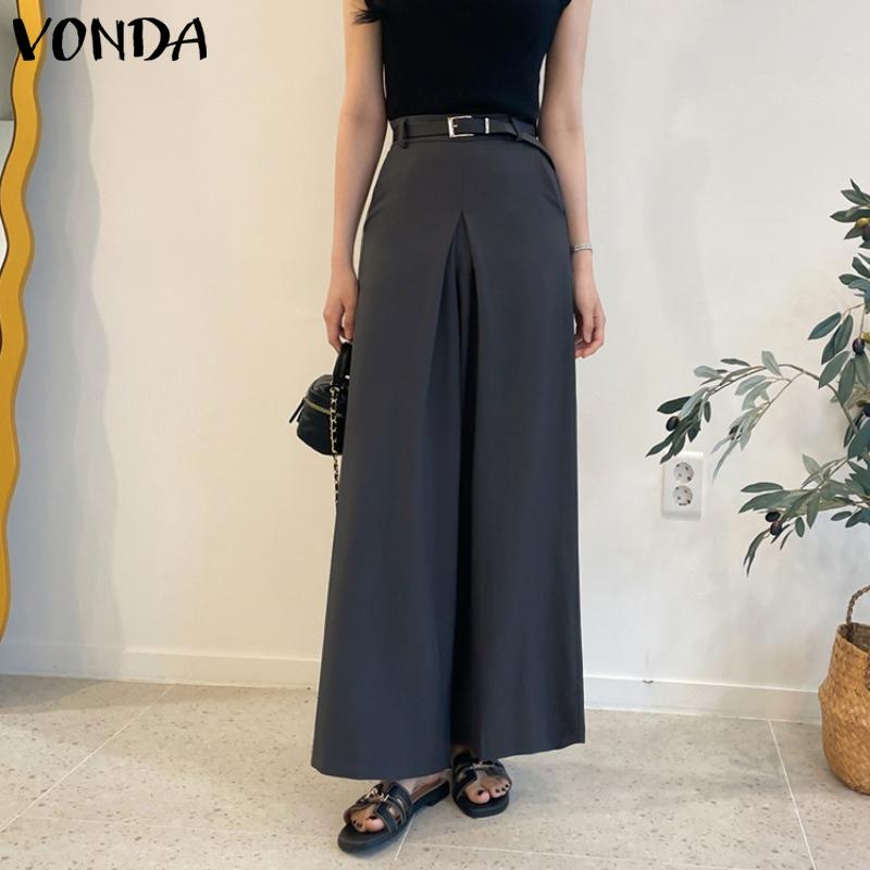 

Женские расклешенные брюки со складками VONDA со сбором на талии 4XL хаки