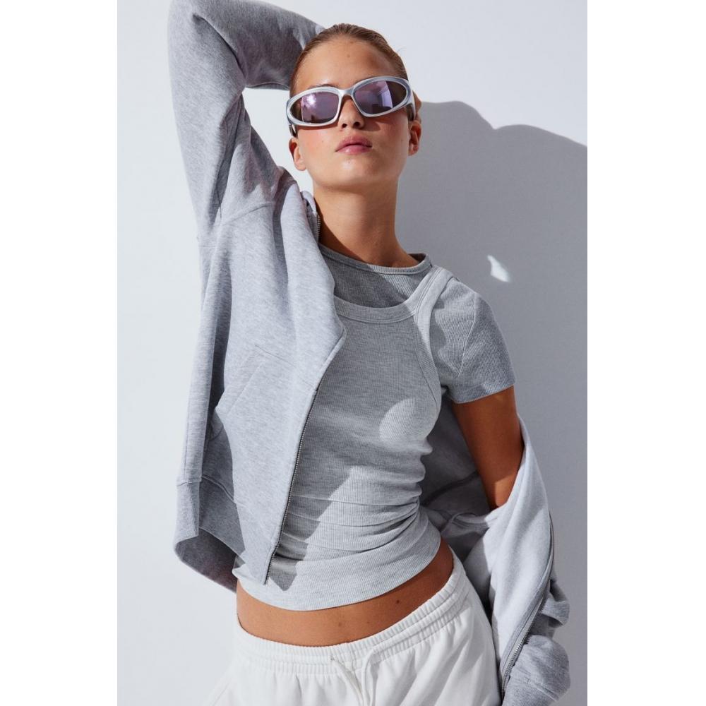 

HM Zip Up Толстовка Светло-Серый Меланж