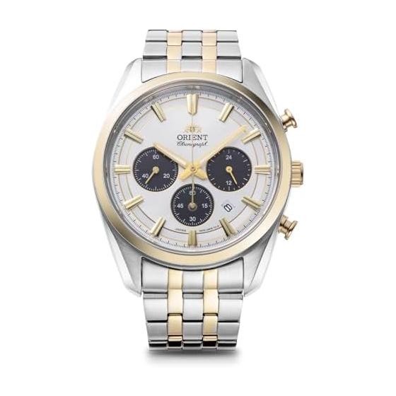 [Orient] ORIENT Watch Orient Stretto SOLAR Solar Powered Chronograph with Domestic Manufacturer s Warranty RN-TX0302S Men s White
