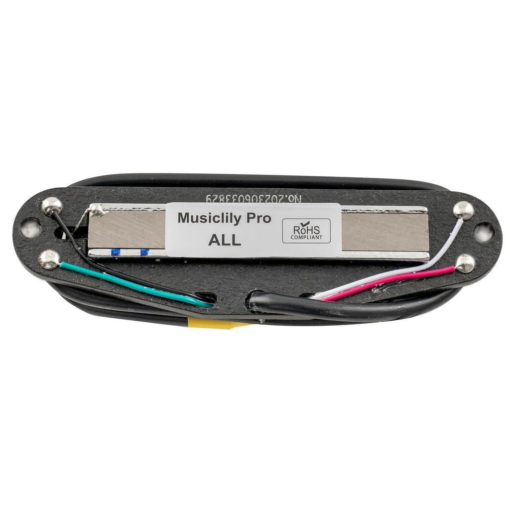 Musiclily Pro Alnico 5 Hot Rails Humbucker Super for Stratocaster Electric Black Single-Size Pickup, 13.2K Distortion, Guitars,