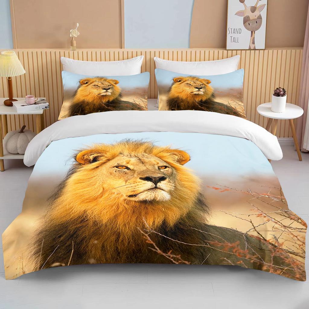 10 Sizes Cute Lion Bedding Set Duvet Cover Set 3d Bedding Digital Printing Bed Linen Queen Size Boy Bedding Set Fashion Design