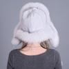 100% Real Fox Fur Hat Women's Russia Pilot Catcher Ski Cap Cap Ear flap winter raccoon fur pilot cap