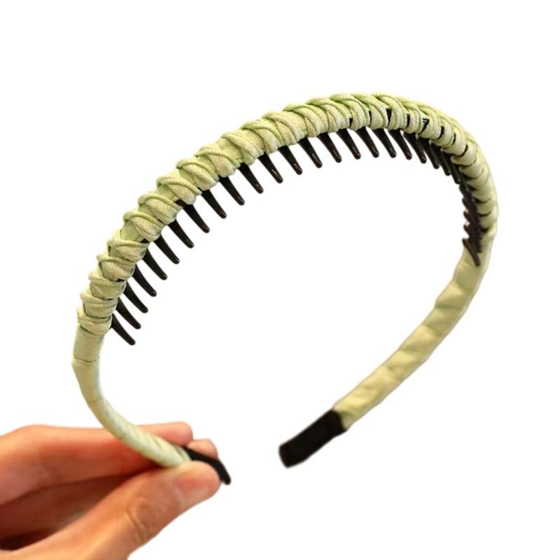 NonSlip Resin Cotton Hair Band For Women Workouts Spa Face Washing Secure Grip With Teeth Elastic Thin Headbands Multiple Color