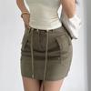 Syvent Mini Koreanischer Einfacher Rock mit Kordelzug 12F010, Mode, Frühling/Sommer, Einfach, Farbe, Taille, Schlankmachend, Einzigartig, Damen,