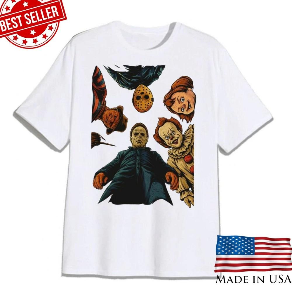 Michael Myers Horror Movie T Shirt Butcher Shop Graphic Tee Vintage Style Unisex T-Shirt XXL