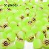 50Pcs Luminous Fake Eyeballs Halloween Eyeball Glow In The Dark Bouncy Ball Decoration Haunted House Home Bar Horror Props