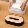 Bamboo Covered Toilet Paper Box, Napkin and Tissue Dispenser, Suitable for Kitchen, Bedroom and Bathroom