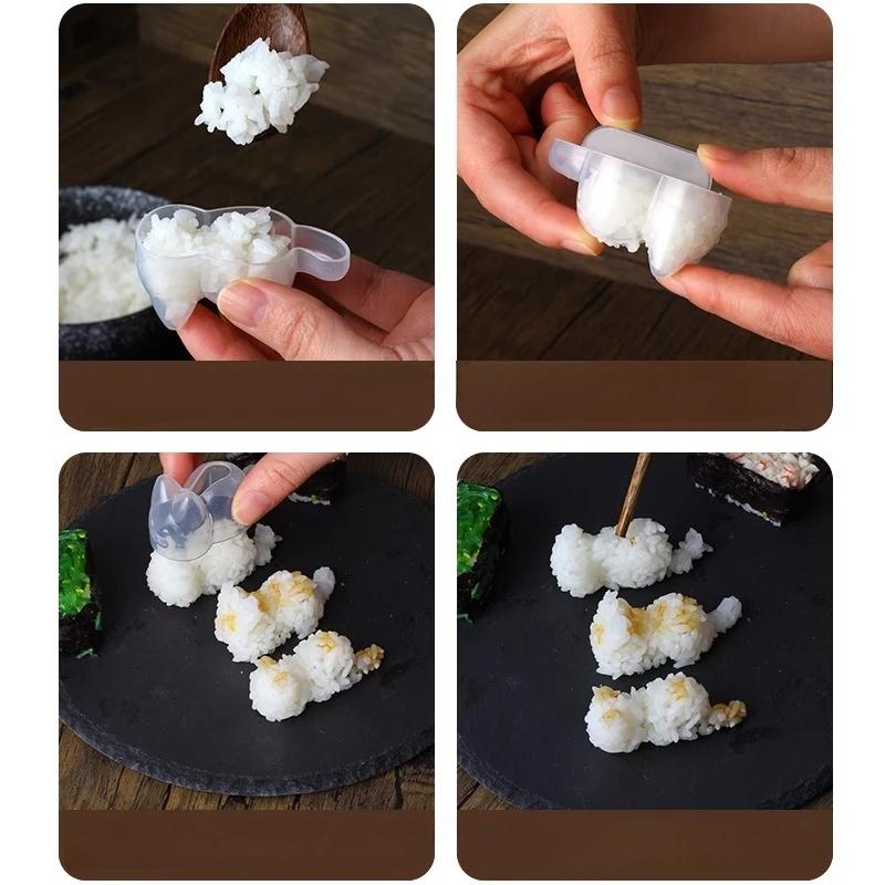Cat Shape Complementary Maker Food Grade Safety Children Baby Rice Ball Mold Simple Household Kitchen Tools Cat Rice Ball Mold