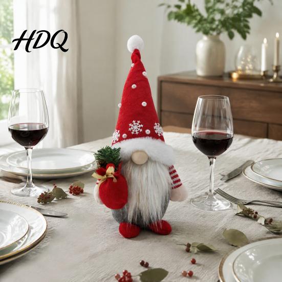 Christmas Faceless Gnome Dolls Plush Figurines Santa Stuffed Cloth Dolls Standing Figurines Scandinavian Elf Tabletop Ornaments Holiday Home Office
