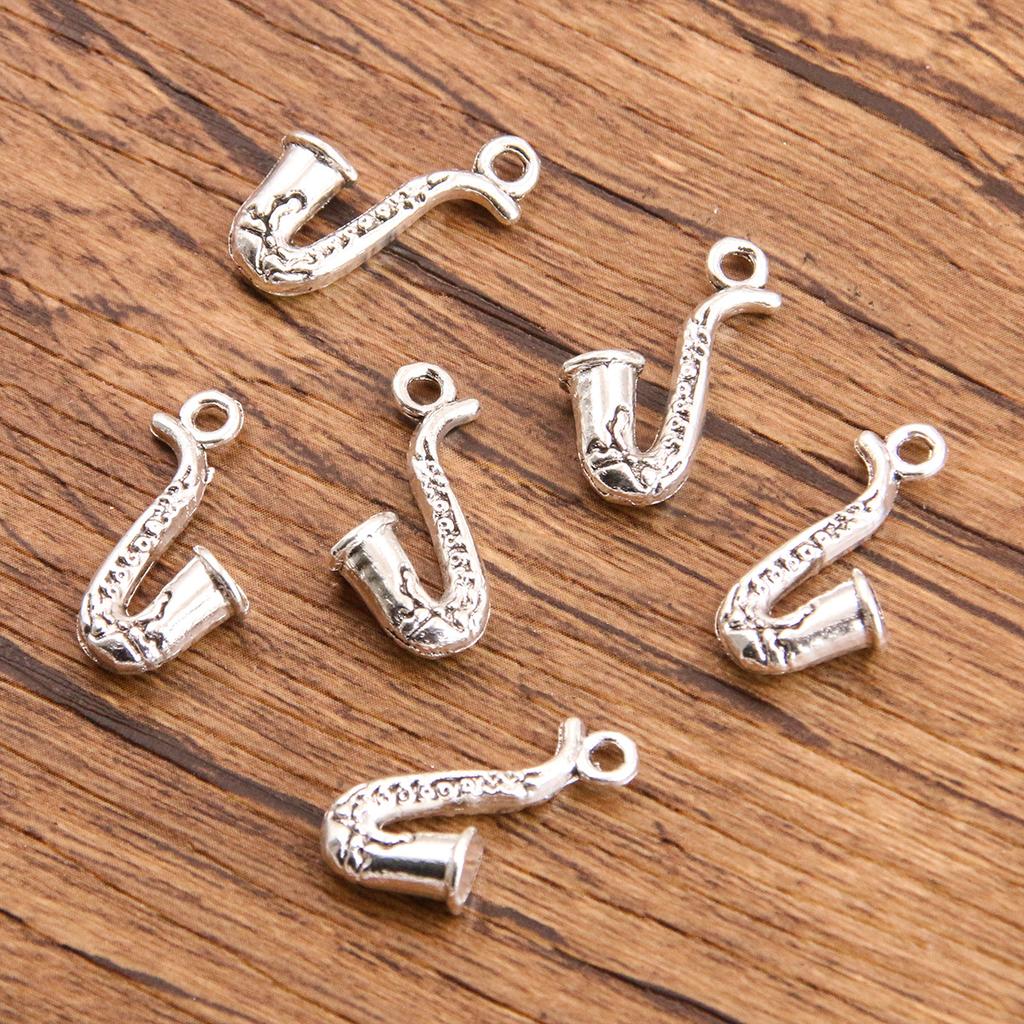 10pcs Musical Note Pendant Piano Guitar Microphone Speaker Suona Music Equipment Alloy Jewelry Accessories