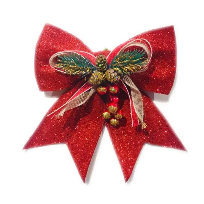 

Рождественский бант Рождественский подвесной бант Украшение для рождественской елки Новогоднее украшение красный