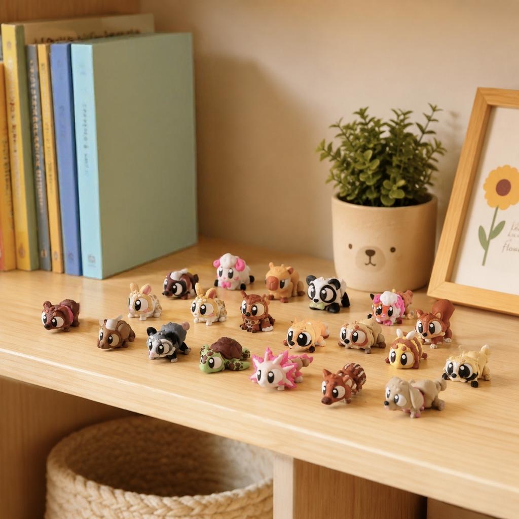 3D Printed Articulated Animal Set – Poseable Figurines, Collectible Action Figures for Kids