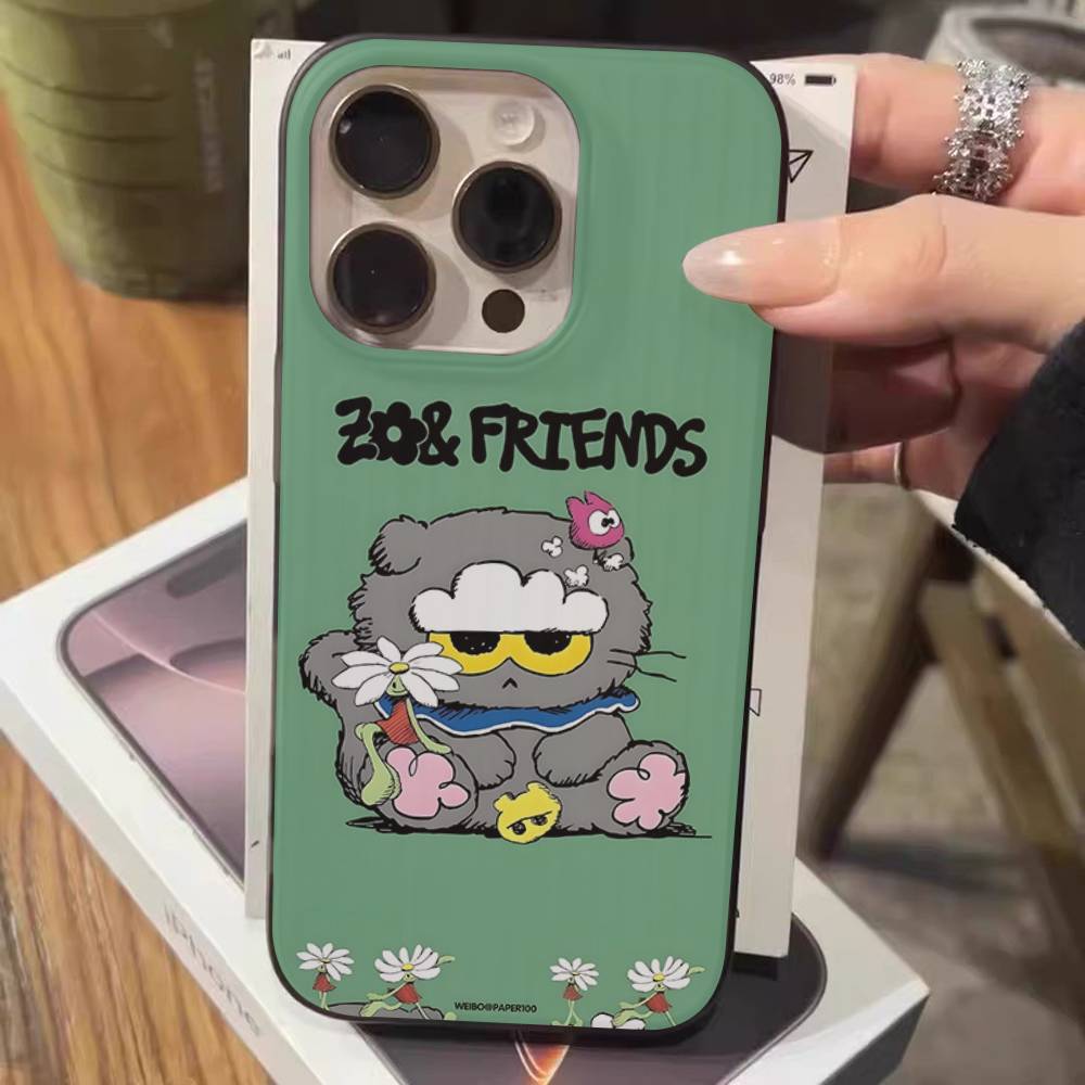 Cute Z-ZO Friends For IPhone 17 16 15 14 13 12 11 Pro Max Plus Pro Clear Phone Cover Non-Slip Shell
