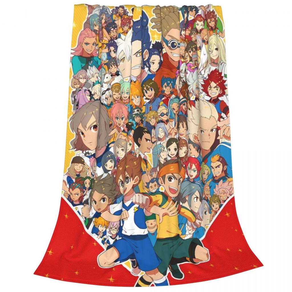 Inazuma Eleven Cartoon Anime Fleece Throw Blankets RPG Football Game Blankets Home Couch Super Soft Bedspread Quilt Breathable