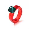 Modische Dopamin-Farbe Transparente Harz-Einfache Kreis-Einlage Imitation Edelstein Quadratische Ringe für Damen Schmuck Accessoires Geschenke