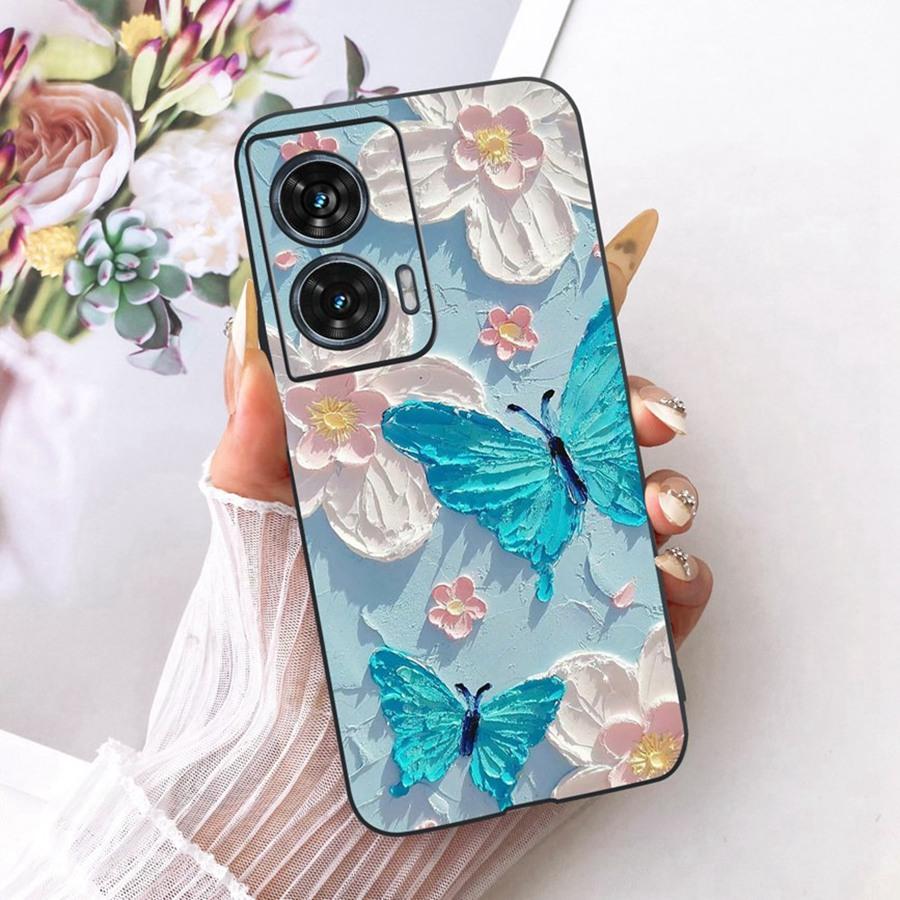 For Motorola Edge 50 Fusion Case XT2429-1 Soft TPU Flower Protective Phone Cases For Motorola G96 motog96 5G Fundas Cover Coque