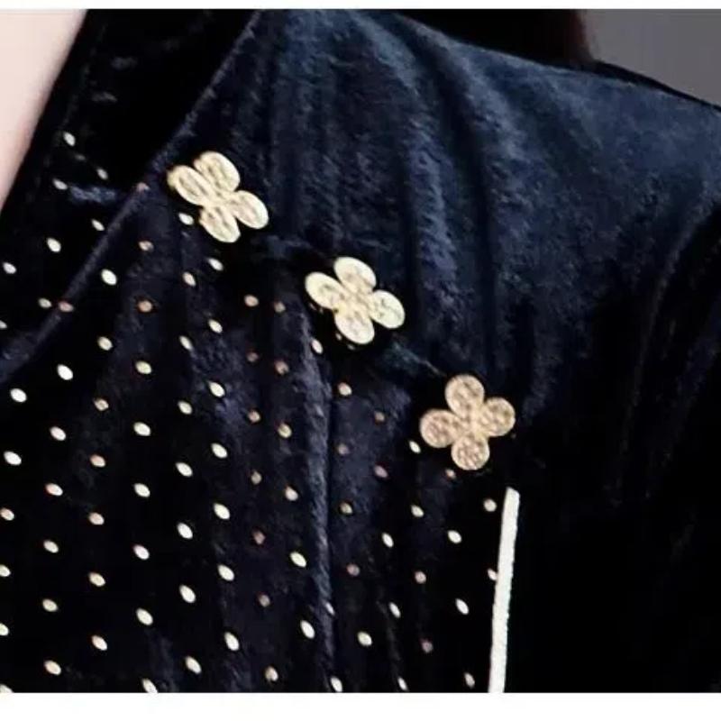 Damen Herbst Winter Neu Spleißen V-Ausschnitt Bestickt Schlagärmel Mode Einfarbig Schlankmachend Minimalistisch Lässig Langarm Oberteil