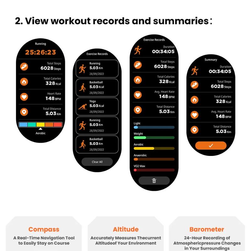 2025 NEW 1000MAH Super Endurance Sport Smart Watch Men 1.73-inch HD Screen GPS Tracker Compass Bluetooth Call Waterproof Smart Watch