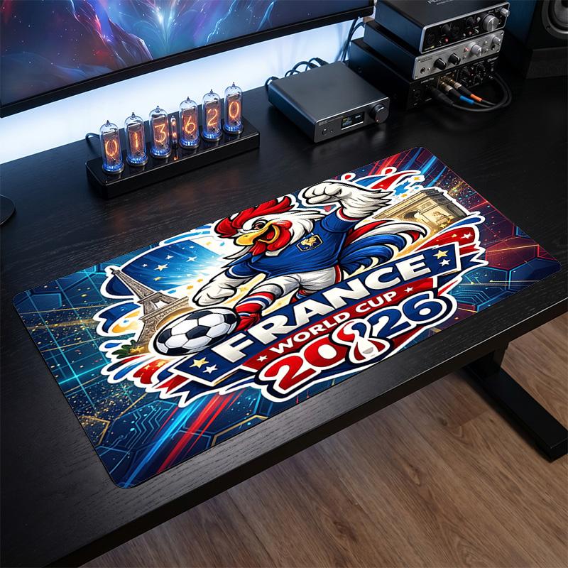 France Football Logo Fare Altlığı, Geniş Kaymaz Kauçuk Masa Matı, Oyun Ofis Dizüstü Bilgisayar Fanı Hediyesi